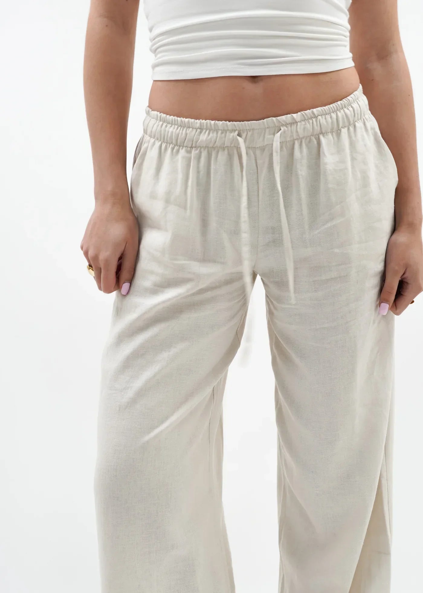 "Jennifer" Leinenhose Beige