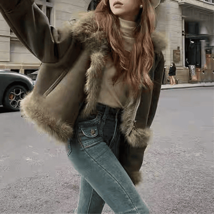 "Eliya" Jacke mit Fell